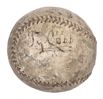 1909 Detroit Tigers Team Signed Baseball with 9+ Signatures Including Ty Cobb and Jennings(JSA)